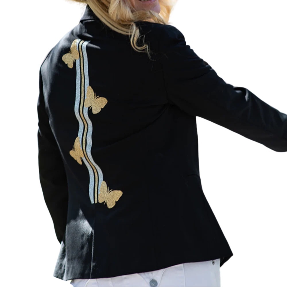 Hipchik Couture Butterflies Lines Blazer  Black Women’s Size 12